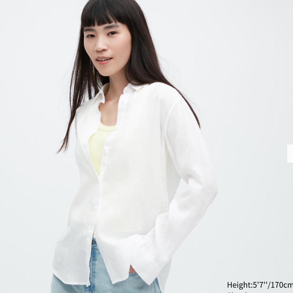 Uniqlo Premium Linen Long Sleeve Shirt NWT